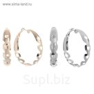 Серьги-кольца "Широкие" сердечки, цвет МИКС, d=4,5см