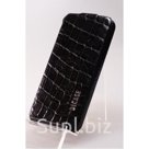 Черный кожаный чехол для iPhone 5/5s Dicase Croc 