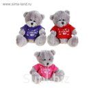 Мягкая игрушка "Мишка в футболке", МИКС