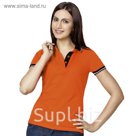 Рубашка-поло женская StanContrast, размер 46, цвет оранжевый 185 м/г 04CW