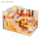 Интерьерный домик - миниатюра своими руками "Двухуровневая квартира" со светом