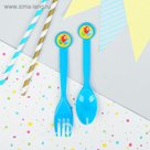 Набор пластиковый "Шарики", ложка + вилка