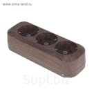 Колодка розеточная TDM, 3 гнезда, с З/К, 16 А, 250 В, цвет бук. SQ1806-0062