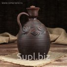Винный штоф "Виноградная лоза", гончарный 2,5 л, микс