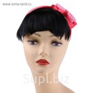 Челка накладная детская "Брюнетка" ободок с двойным бантиком