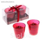 Свечи восковые (набор 2 шт) "Камелия", цвет красный