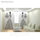 Фотошторы "Женщина из бабочек", размер 150х260 см, блэкаут