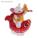 Копилка нэцке "Слон на карпе"