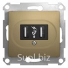 GLOSSA Розетка USB в рамку титан (GSL000432)