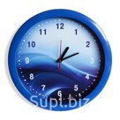 Настенные часы пластик "Волны", синий обод