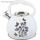 Чайник металлический Rainstah, со свистком, 3 л, с декором, меняет цвет