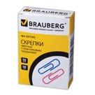 Скрепки BRAUBERG, 50 мм, цветные, 50 шт., в картонной коробке