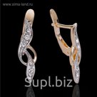 Серьги "Алла", цвет белый в золоте