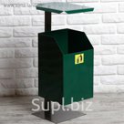 Урна уличная квадратная с крышей,17 л, зеленая