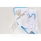 Полотенце с уголком Prince белое с голубым кантом