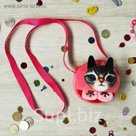 Сумочка "Котик" черные ушки, с ремешком