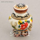 Сувенир «Круглый самовар», гжель, цветной