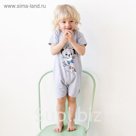 Полукомбинезон для мальчика, рост 68 см, цвет серый меланж 122-008-22