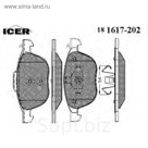Колодки тормозные дисковые ICER 181617202