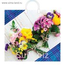 Пакет "Букетики", полиэтиленовый с пластиковой ручкой, 38 х 35 см, 110 мкм