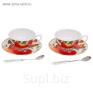 Сервиз чайный "Молодильное яблочко", 6 предметов: 2 чашки 250 мл, 2 ложки, 2 блюдца