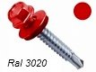 Саморез RAL 3020 Красный 4,8*50 Кровельный саморез оцинкованный с шайбой EPDM, окрашенный по RAL, RR, что гарантирует защиту от коррозии и под шляпкой.  Предна…