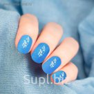 Слайдер-дизайн для ногтей "Пёрышки", водный, цвет белый/синий