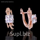 Серьги "Арфа", цвет белый, позолота