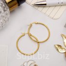 Серьги кольца Стальные цвет золото d 3 см