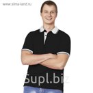 Рубашка-поло мужская StanContrast, размер 44, цвет чёрный 185 м/г 04C