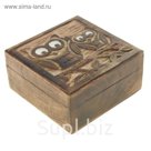 Шкатулка "Две совы" тёмная