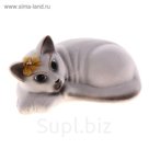 Копилка "Кошка Соня" флок, белая