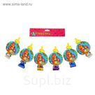 Язычок-кругляш "Мишка с девочкой", набор 6 шт., d=7 см