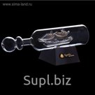 Корабль сувенирный в бутылке с золотыми парусами «Корабль мечты», 5 х 4,5 х 20 см