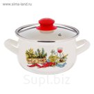 Кастрюля эмалированная 2,1 л "Гурман", крышка