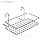 Полка на рейлинг широкая с коротким крючком, цвет хром