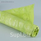 Бумага для декорирования "Эко люкс" посеребренная, жатая, зелёная, 0,7 х 5 м