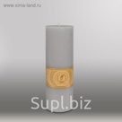 Свеча цилиндр "Классика", 80x255мм,  дымчато-голубой