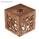 Плафон деревянный "Мозаика", коричневый, 10*10*10см