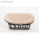 Кресло MAMASAN, с белой подушкой, натуральный ротанг, цвет тёмно-коньячный, 23/02
