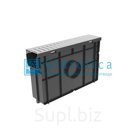 Комплект Gidrolica Light: пескоуловитель для пластиковых лотков ПУ 10.11,5.32 - пластиковый с решеткой РВ -10.10,8.100 стальной оцинкованной, кл. A15