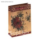 Пакет крафт "Распустившийся цветок, 19 х 8 х 25 см