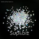 Глиттер "Блестки" лазерный серебряный 2,5 мм, 100 г