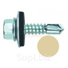 DIN 7504K S3 RAL1014 Саморез с шестигранной головкой, прессшайбой и стандартным сверлом окрашенный