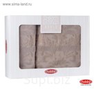 КМП VERSAL, размер 50х90 см, 70х140 см по 1 шт.. коричневый, махра 500 г/м2