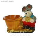 Фигурное кашпо "Мышь" микс