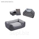 Лежак "Дарэлл-Оксфорд" №0 прямоугольный с подушкой, 45*33*15см, серый