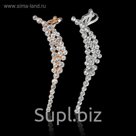 Серьга "Каффа" листочек на ветру, цвет МИКС