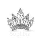 Брошь Корона посеребрение с оксидированием