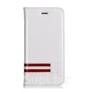 Белый кожаный чехол-книжка для iPhone 6/6s Comma Bally Case 